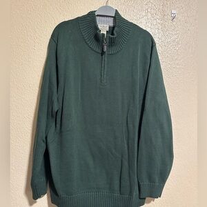 L.L. Bean Quarter Zip Pullover‎ Sweater Size XXL Green